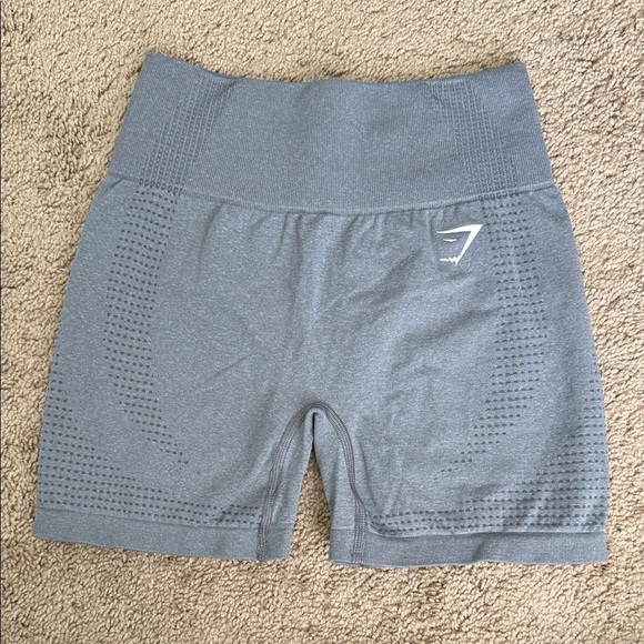 Gymshark Seamless Light Grey/White Athletic Gym Shorts - Picture 1 of 6